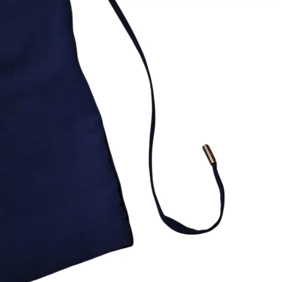 Women’s Large Bishop + Young V-Neck Sleeveless Tie Blue Romper